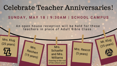 Teacher Anniversaries