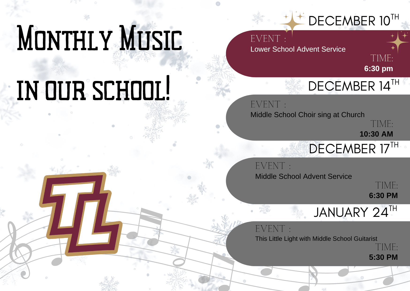Monthly Music in our School!