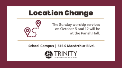 Sunday Worship Location Change