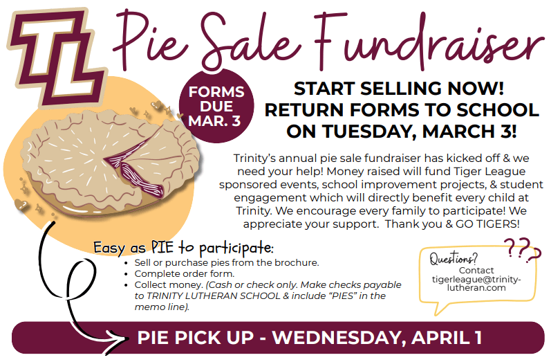 PIE FORMS DUE TOMORROW 3/3/26