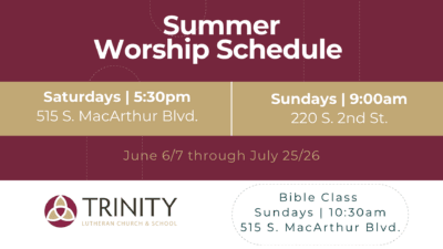 Summer Service Schedule