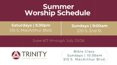 Summer Service Schedule